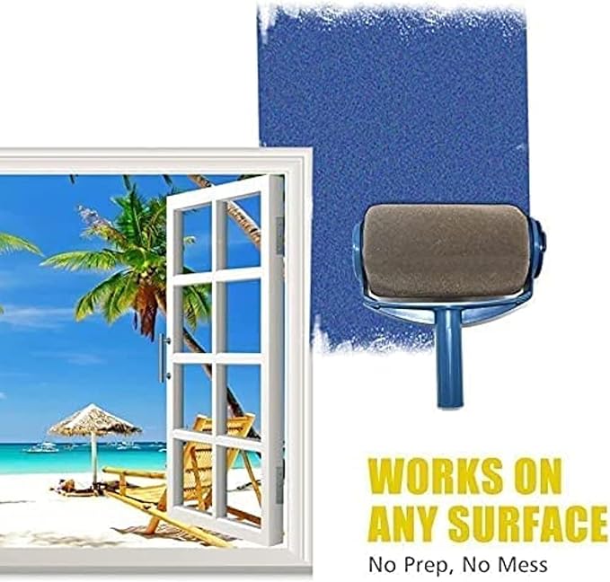 TOURACE® 9Pcs/Set Paint Roller Kit with Sticks Paint Roller Pro Transform Your Room in Just Minutes Quickly Decorate Runner Tool Painting Brush Set