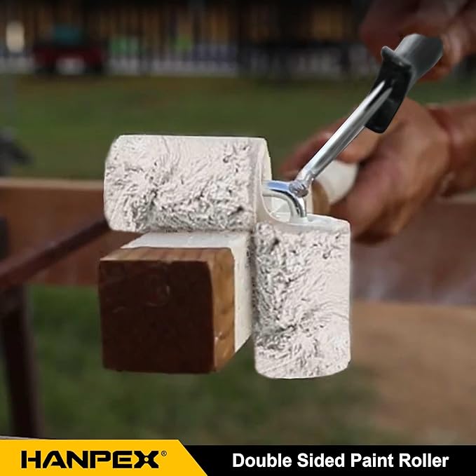 Small Double Paint Roller, Roller Brush, House Painting Supplies Covers, Paint Rollers Naps, Roller Frame and Paint Roller Kit for Stair Balusters, Fences, Pipes, Tube, etc.