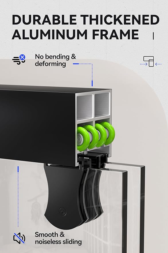 55"-59" Bathtub Double Sliding Doors,Semi-Frameless Water Repellent Tub Door, Bypass Bathtub Shower Door with 5/16"(8mm) SGCC Clear Tempered Glass, Explosion-Proof Film, Stainless Steel Hardware