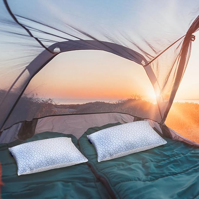 Camping Pillow for Sleeping - Travel Pillows for Sleeping Airplane - Camping Essentials - Travel Essentials for Toddler with Travel Storage Bag