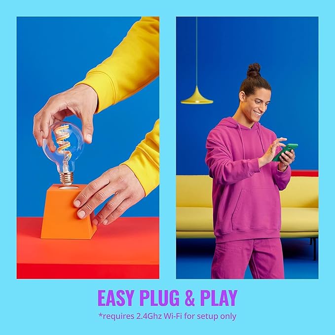 WiZ Connected 60W G25 Tunable White Filament Smart Light Bulbs - E26 LED Bulb - Control with Voice or App + Activate with Motion - Matter Compatible - 1 Pack