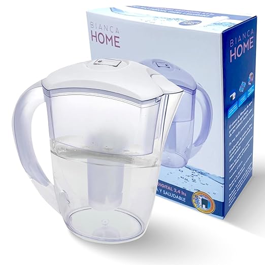 Purified Clean Crystal-Clear Water Filter Pitcher: Experience Enhanced Extraordinary Refreshing Hydration, Enjoying Convenience, Efficient and Quality You Deserve (White - 2.4 LTS)