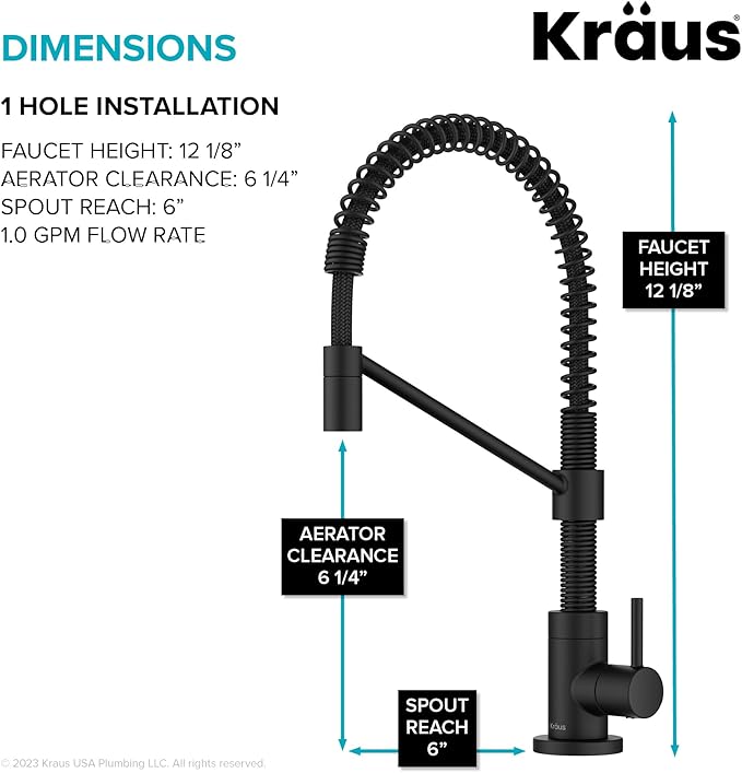 KRAUS Purita 2-Stage Under-Sink Filtration System with Single Handle Drinking Water Filter Faucet in Matte Black, FS-1000-FF-104MB