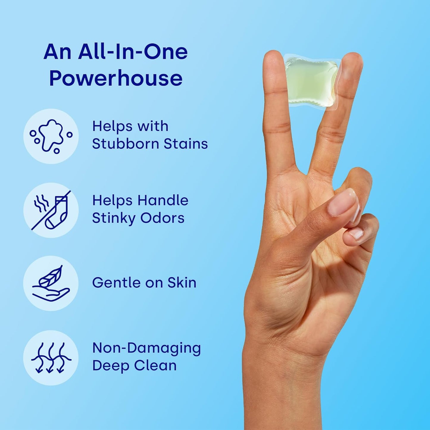 Dropps Odor & Stain Biobased Power Laundry Detergent Pods, Crisp Breeze (64 Pods) - HE Compatible Laundry Pods for Fresh Clothes - Laundry Soap Supplies & Recyclable Paperboard Packaging