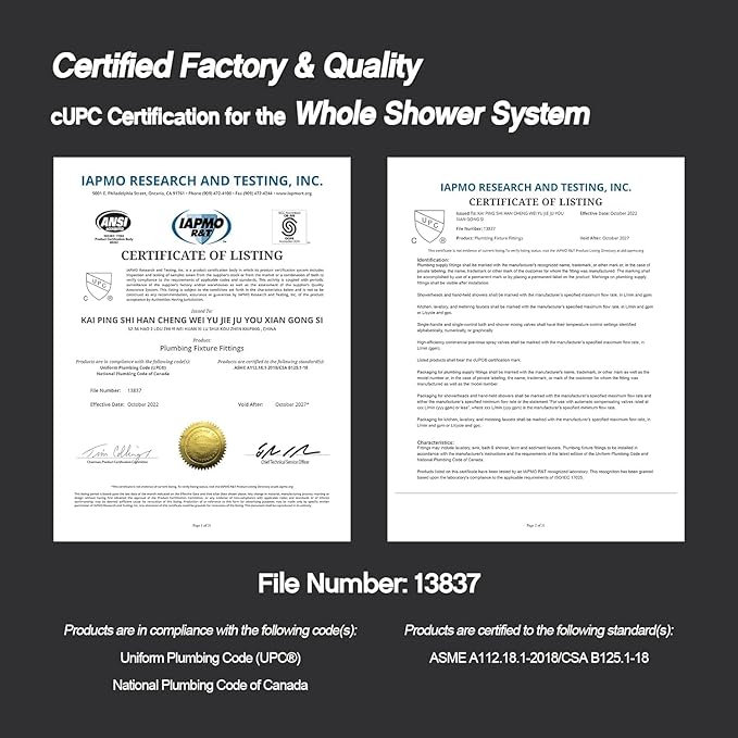 KOJOX Shower Set - Polished Chrome High Pressure Shower Head System- 3 Setting Headheld Shower Head Fixtures- Valve Included