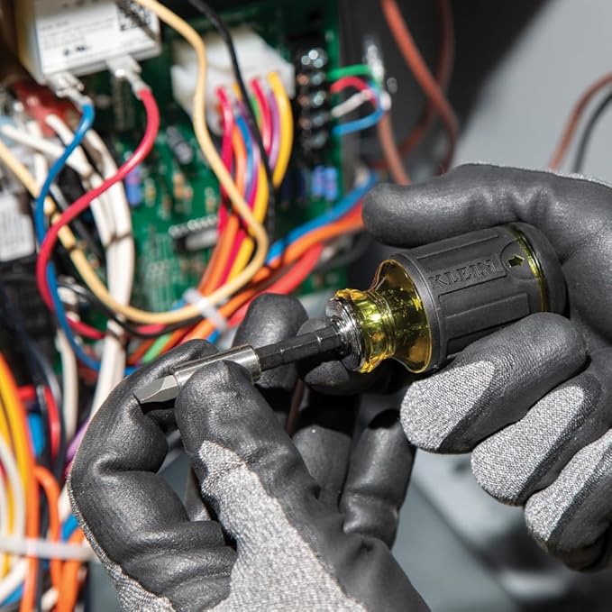 Klein Tools 85515HD 3-Piece Tool Set, Mini-Ratchet, 12-in-1 Impact Stubby Multi-Bit Driver and 5-in-1 SAE Impact Socket Set, Tools for Tight Spaces