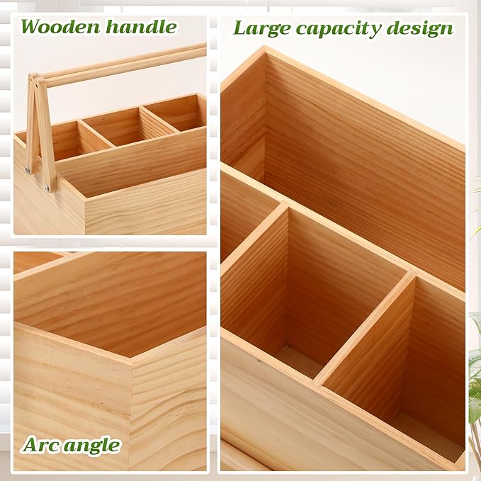 Remerry 8 Pcs Garden Tools Set with Basket Wood Stainless Steel Gardening Hand Tool, Pruning Shears, Gloves, Garden Caddy Harvest Basket Gardening Gifts Planting Supplies for Women Men