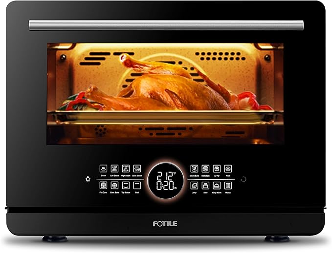 FOTILE HYZK32-E3-B ChefCubii 1.1 cu. ft. 4-in-1 Combi-Steam Oven with Steam-Bake, Air Fry, Convection, Dehydrator Functions, and 50 Preset Menus, Black