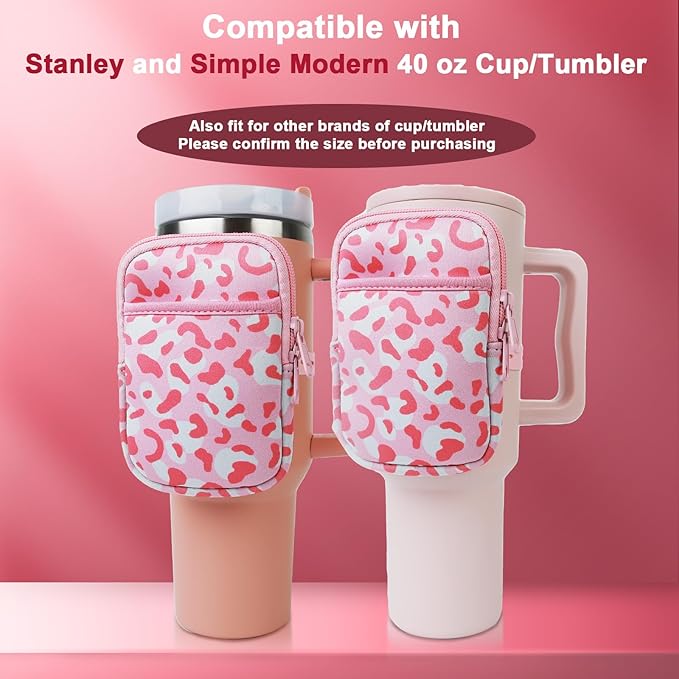 MLKSI Water Bottle Zipper Pouch for Stanley Cup Accessories, Cute Storage Bags for Stanley Tumbler with Handle, Gym Accessories for Simple Modern 40 oz Tumbler with Handle Stanley Bottle