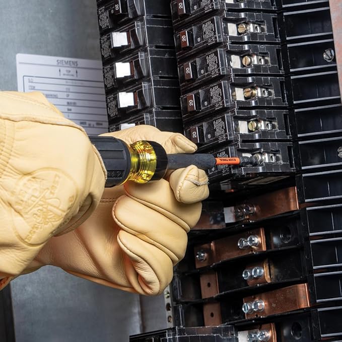 Klein Tools 32315HD 15-in-1 Multi-Bit Ratcheting Screwdriver, Impact-Rated, 7 Double-Ended ProFlex Torsion Zone Tips, 1/4-Inch Nut Driver, 8-Piece