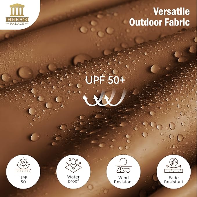 HERA'S PALACE 13 ft Large Patio Umbrella Double-Sided Outdoor Market Umbrella for Poolside Lawn Garden Powerful UV Protective, Tawny