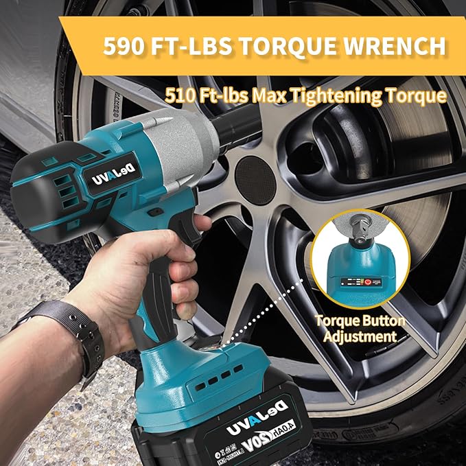 Cordless Impact Wrench,590 Ft-lbs Brushless Impact Wrench Kit, 3000RPM High Torque 1/2 Impact Gun, Two 4.0Ah Li-ion battery with fast charger, 6 Impact sockets, drill chuck, Electric drill set