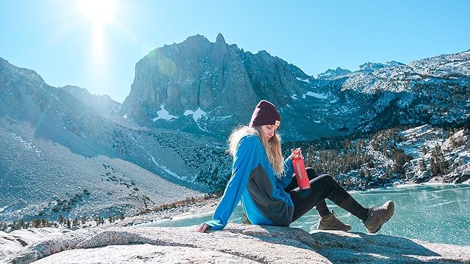 Coldest Water Bottle with Standard Mouth Straw Lid Metal Thermos Vacuum Insulated Stainless Steel l Reusable Leak Proof Cupholder Flask (21 oz, Stealth Black)