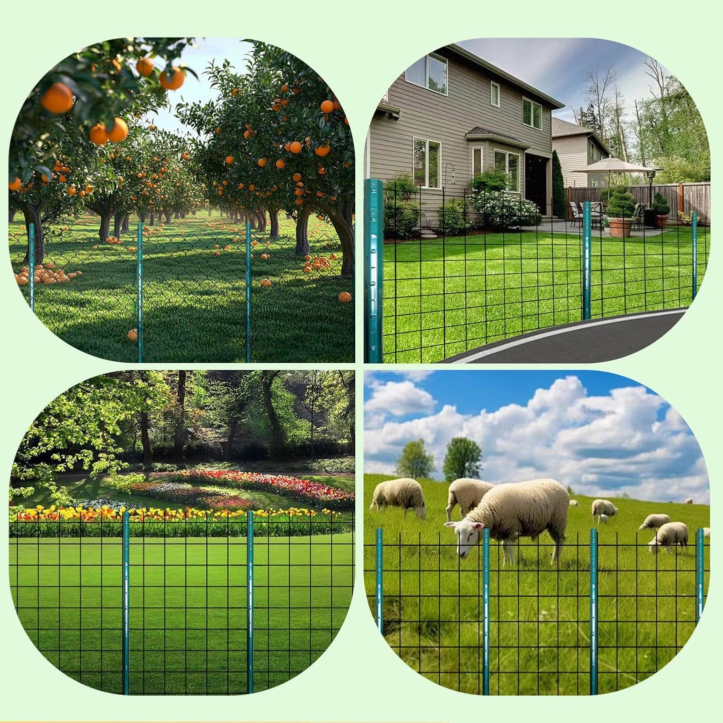 ARIFARO Fence Posts 7 Feet Sturdy Duty Metal Fence Post, Pack of 10, No Dig Garden U Post for Wire Fencing Steel Poles for Yard, Outdoor Wire