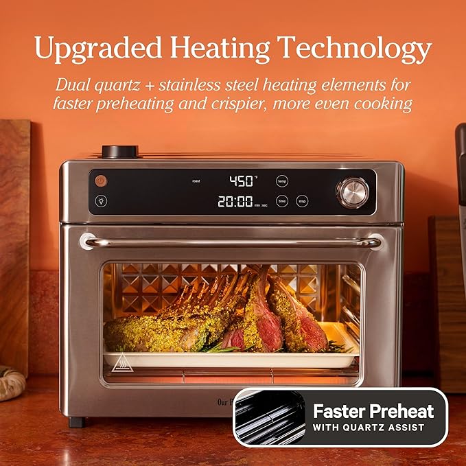 Our Place Wonder Oven Pro | 8-in-1 Digital Countertop Oven with Large 32Qt Capacity | Non-toxic, Quartz & Stainless Steel | Air Fry, Toast, Roast, Bake, Reheat, Broil, Reheat & Dehydrate | Blue Salt