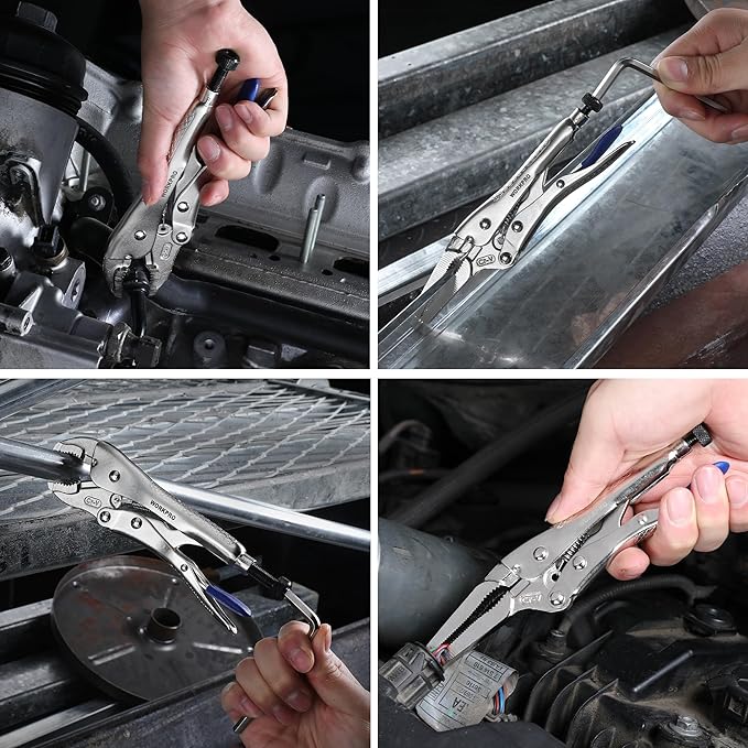 WORKPRO 3-Piece Plier Set - Long Nose, Curved Jaw, Fast Release with Hex Keys