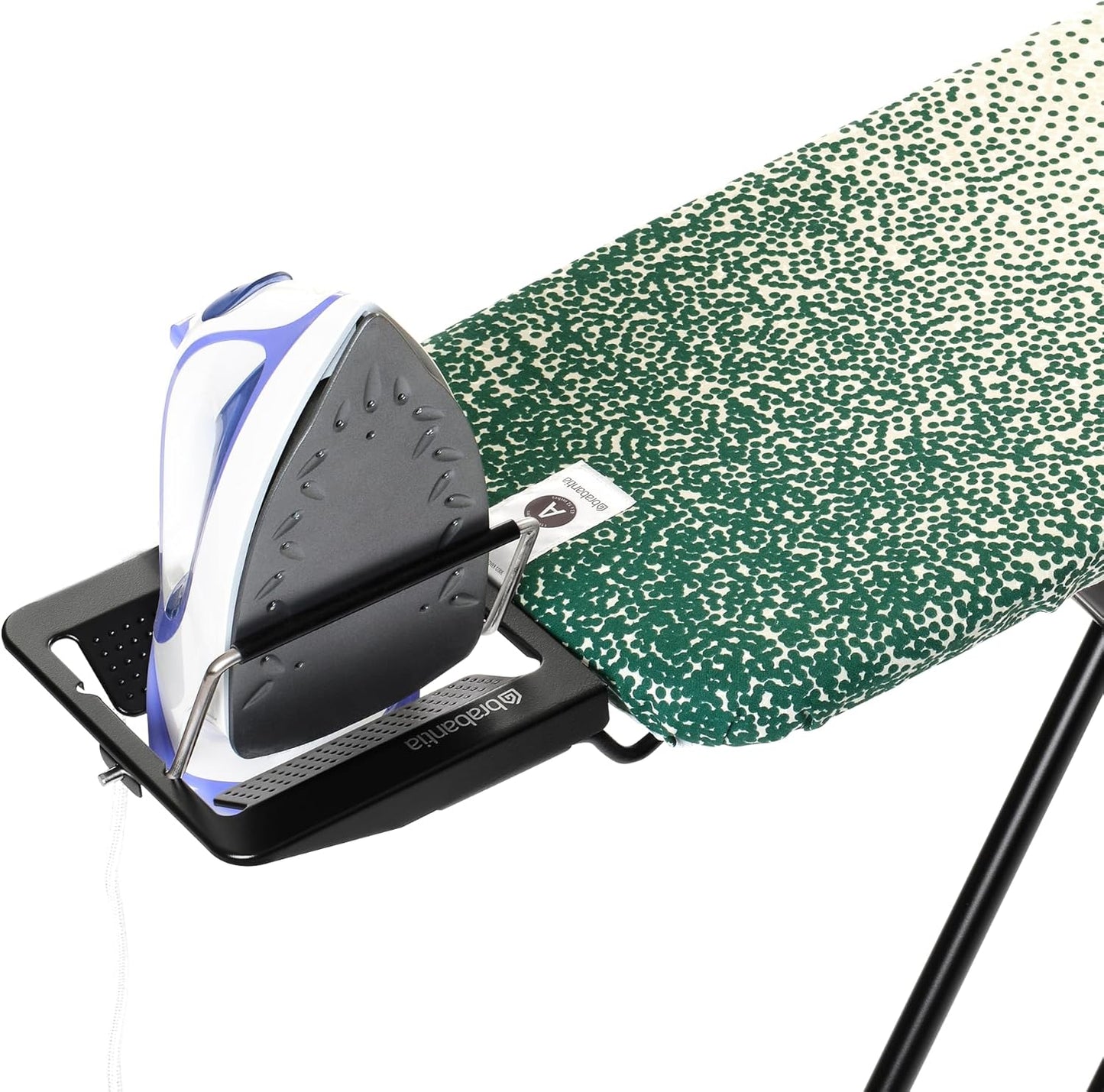 Brabantia Size A Compact Small Ironing Board (43x12 in) 7 Height Options, Adjustable Steam Iron Rest Holder (New Dawn) Non-Slip Feet, Anti-Collapse Child Locks