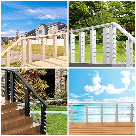 BLIKA 600FT 1/8" Stainless Steel Cable with Cutter, T316 Marine Grade, Stainless Steel Wire Rope 7x7 Strand Construction, 1850lbs Breaking Strength Aircraft Cable for Deck Cable Railing, Silver