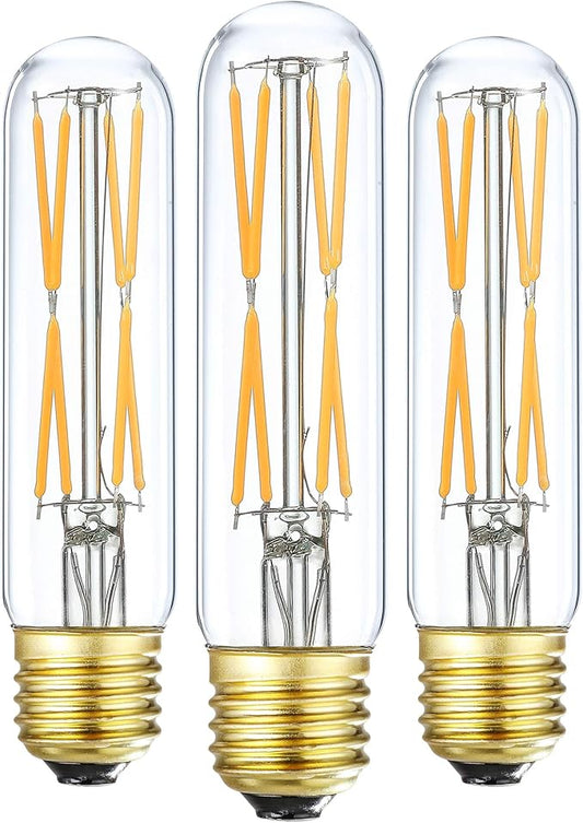XININSUN T10 Led Bulb, 8W Dimmable Led Tubular Bulbs, 75-100 Watt Equivalent, 2700K Soft Warm White,850lm, Clear Glass, E26 Base Lamp Bulb, for Cabinet Display Cabinet etc,3 Pack.