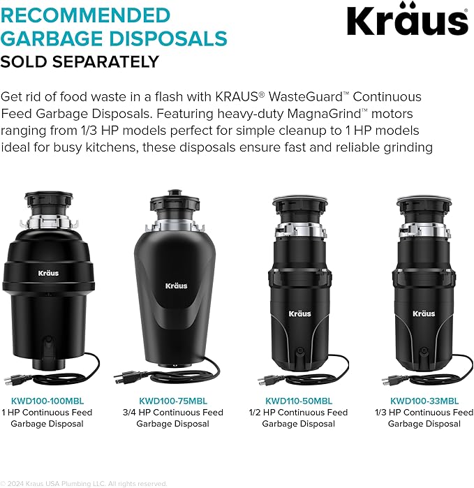 KRAUS Quarza 31-inch Drop-In/Undermount Single Bowl Granite Kitchen Sink in Black Onyx, KGD-412B