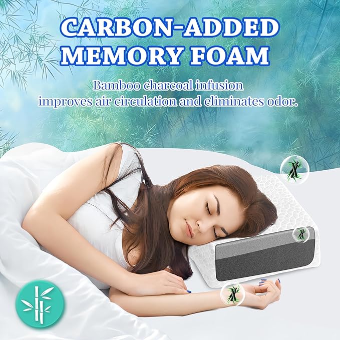 HARBOREST Cooling Cube Pillow - Side Sleeper Pillow for Neck and Shoulder Pain, Memory Foam Pillow Cube Pro with Adjustable Firmness,12"x12"x5"