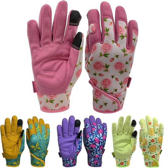 Thorn Proof&Puncture Resistant Gardening Gloves with Grip,Garden Gloves for Women, Leather Work Gloves,Gifts