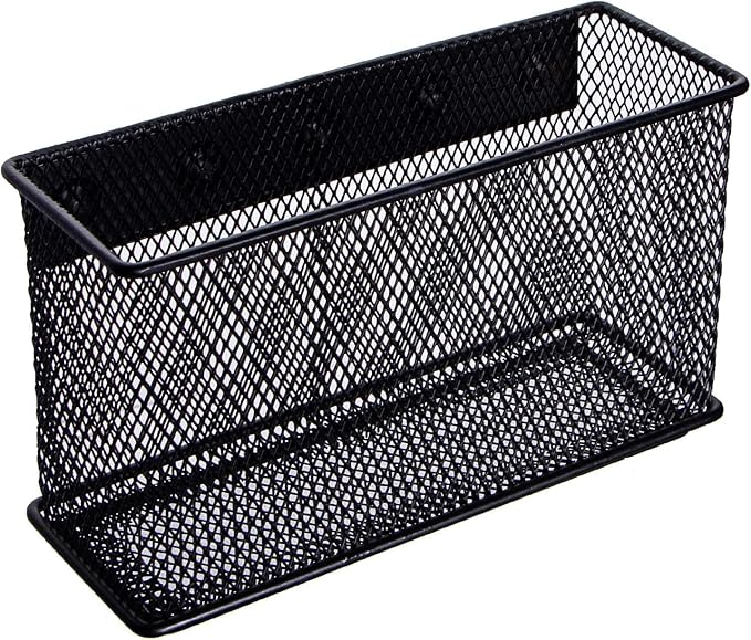 dedoot Magnetic Basket for refrigerator Storage Pencil Holder Basket Mesh Black Strong Magnetic Pen Holder for Refrigerator ,Whiteboard, Locker, Home and Office Organizer, 6.3x2.3x3.6inch,2 Pack