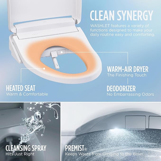 TOTO® WASHLET® S2 Electronic Bidet Toilet Seat with Instantaneous Water Heating, PREMIST and EWATER+ Wand Cleaning, Elongated, Sedona Beige - SW3346#12