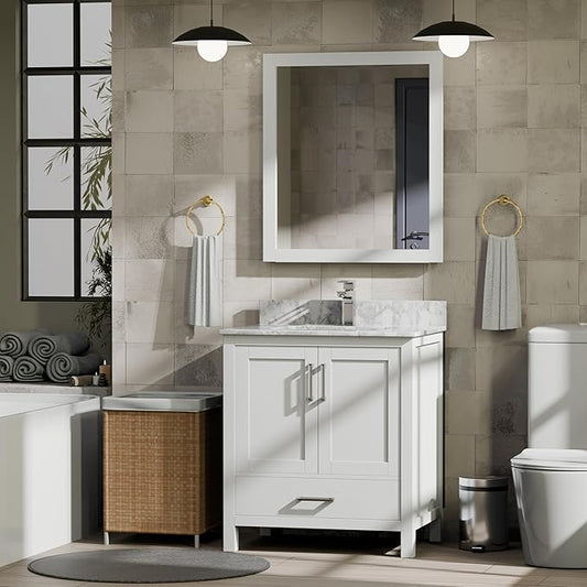 Big Sur 30 in. W X 22 in. D White Single Bath Vanity Cabinet Without Countertop