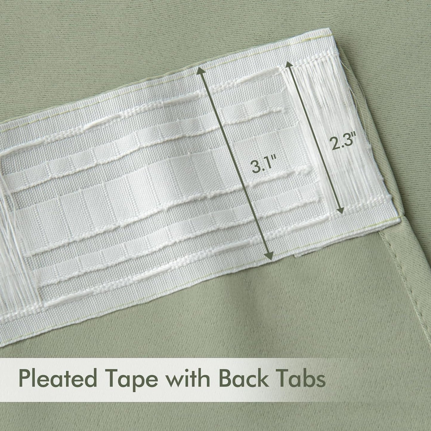 MIULEE Back Tab Sage Green Curtains 84 Inch Length 2 Panels Set for Living Room Bedroom, Rod Pocket/Pinch Pleated Light Blocking Thermal Insulated Room Darkening Blackout Curtains 84 Inches Long