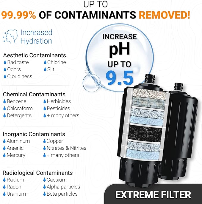 ETA Alkaline Water Filter Bottle for Travel, Camping, Hiking, Backpacking, Emergency, Survival | Removes up to 99.99% of Harmful contaminants, 9.5pH, Protects the Nutrient & Mineral Value, Made in USA