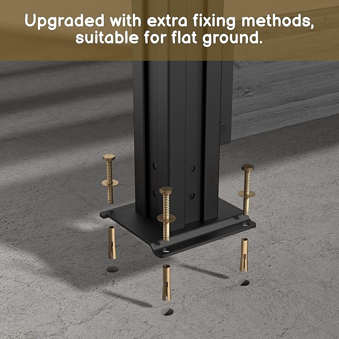 MUPATER 5ft H×3.3ft W No-Dig Wooden Privacy Screen-Dual-Use Design,Ideal Outdoor Privacy Barrier for Hard Surfaces & Soil,Durable Aluminum Post,Suit for Concealing Trash Bins, AC Units, Gray(1 Panel)