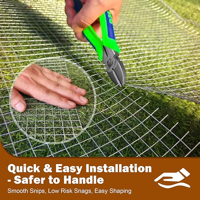 Chicken Wire Fencing Hardware Cloth 1/2 inch 19 Gauge Rust-Resistant Mesh Roll with Snips/Gloves for Chicken Coop/Vegetable/Garden/Plants/Poultry Enclosures/Tree/Gutter Guards 48 inch x 50 ft