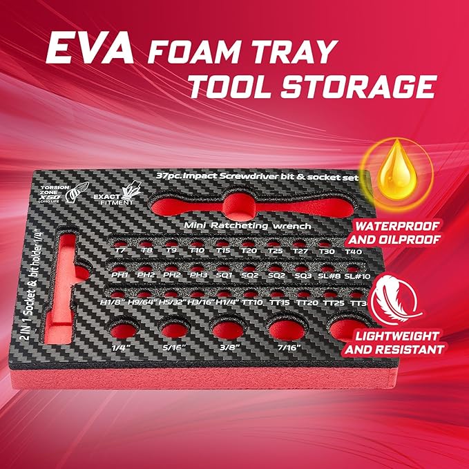 37Pieces Impact Screwdriver Bit & Socket Set with Mini Ratcheting Wrench, 30Pcs Impact S2 Screwdriver Bits Set, 5Pcs SAE Sockets and 2-In-1 Bit Extension Holder Repair Tools