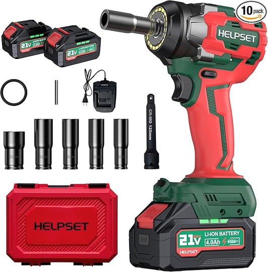 Cordless Impact Wrench 1/2", 480Ft.lb (650N.m) Brushless Impact Gun with 2x4.0Ah Batteries, Fast Charger, 6 Sockets & Toolbox, Electric Impact Driver for Car/RV Tire