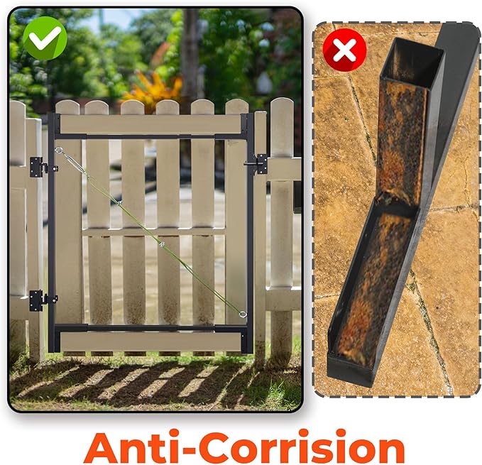 Heavy Duty Fence Gate Kit 36"-72" Adjustable DIY Wood Gate Building Kit, Fits 1"x4" & 2"x4" Wood for 4-5 ft Gates