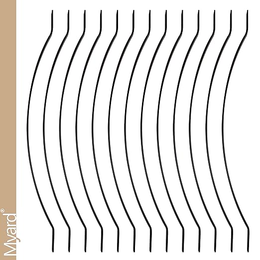 Myard 32-1/4 Inches Grooved Aluminum Deck Balusters Furniture with Screws for Facemount Railing Fencing, Arc Arch Style (25-Pack, Matte Black)