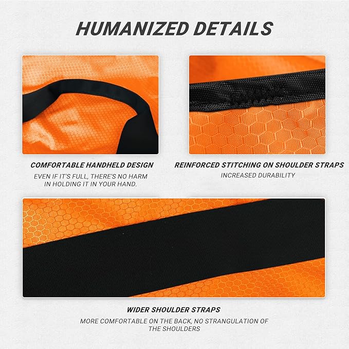 Laundry Bag with Shoulder Straps and Mesh Pocket Laundry Backpack Large Portable Laundry Hamper for College Laundromat Apartment