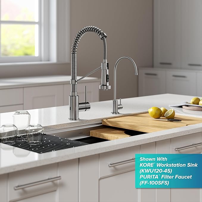 Kraus KSF-1610SFS Bolden Touchless Sensor Commercial Pull-Down Single Handle 18-Inch Kitchen Faucet, Spot Free Stainless Steel
