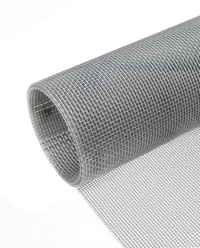 Hardware Cloth 8in x 10ft 1/8 Inch 27 Gauge, Hot-Dipped Galvanized Welded Wire Mesh, Low Carbon Steel, Animal Cage Wire Netting, Garden Wire Mesh