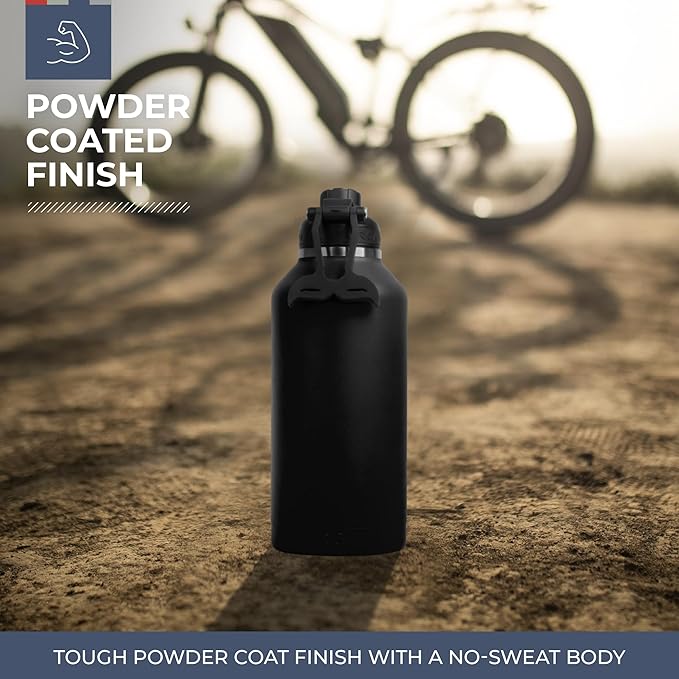 ORCA Hydra 66oz | Insulated, Stainless Steel Water Bottle with Powder Coat Finish & Silicone Grip Whale Tale Handle, Dishwasher Safe Sports Bottle — Navy