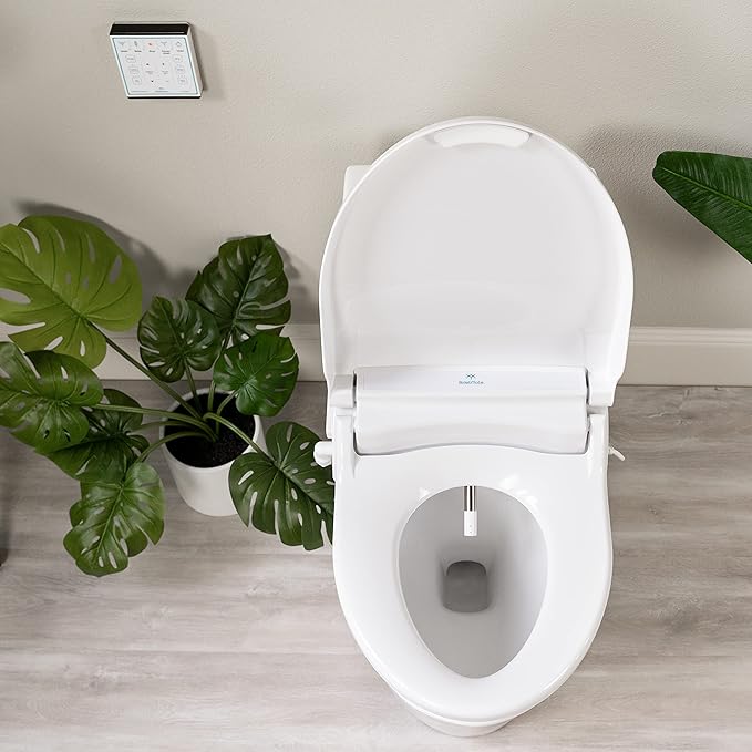 BidetMate 1000 Series Smart Toilet Seat with Heated Water, Wireless Remote, and Warm Air Dryer - Adjustable and Self-Cleaning electric bidet seat - Multiple Wash Settings - Elongated