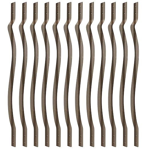Myard 32-1/4 Inches Heavy Duty Iron Deck Balusters Furniture with Screws for Facemount Railing Fencing, European Baroque Silhouette Wrought Style (25-Pack, Bronze)