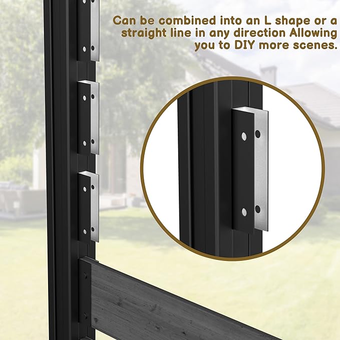 40” W x 60” H Wood Air Conditioner Fence for Hard Ground & Soft Ground, Single Outdoor Garden Fence, Privacy Screen Panel with Aluminum Stakes, Trash Can Pool Equipment Enclosure, Grey