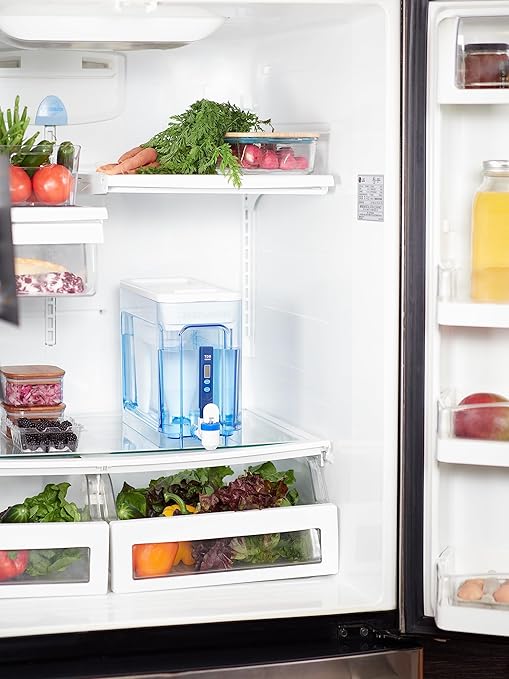 Culligan ZeroWater 32-Cup Ready-Read 5-Stage Water Filter Dispenser with 5-Stage 0 TDS Water Filter – IAPMO Certified to Reduce Lead, Chromium, and PFOA/PFOS