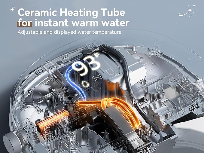 Smart Bidet Toilet with Auto Open/Close Lid, Touchless Auto Flush, Smart Toilet with Bidet Built in Elongated Heated Seat, Instant Warm Water & Dryer, Digital Display