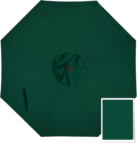 MASTERCANOPY 10-Year-Non-Fading 9FT Patio Umbrella Replacement Canopy-Forest Green Canopy Only