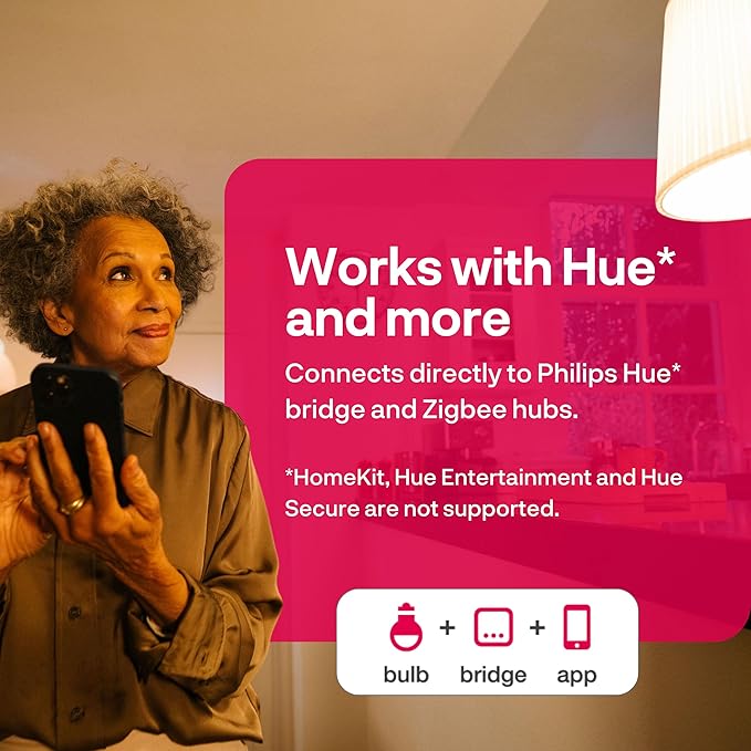 innr Smart Light Bulbs, A19 Zigbee, Works with Philips Hue* and Alexa (Bridge Required), Soft White Light Bulb, Dimmable, E26 LED Bulb 60 Watt, Warm White, 830lm, 4-Pack