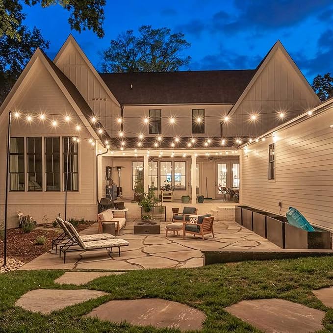 30 Pack S14 Edison Light Bulbs, Shatterproof LED Replacement Bulbs for String Lights, Patio Low Wattage LED Filament Clear Bulb, E26 Medium Base, Warm White 2200K, Non-Dimmable