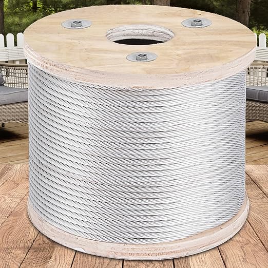 VEVOR 3/16 T304 Stainless Steel Cable 250FT, 3700 LBS Breaking Strength Cable Railing System Wire Rope Aircraft Deck Railing Kit Fence Wire